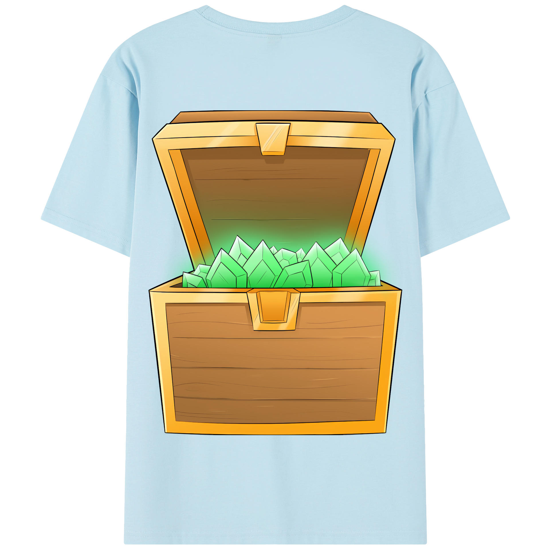 （画像用） マインクラフト ブロックの世界 Minecraft MC Block world 綿100％半袖Tシャツ（背面プリント）